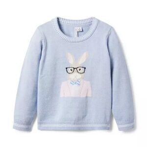 Janie and Jack Blue Bunny Sweater